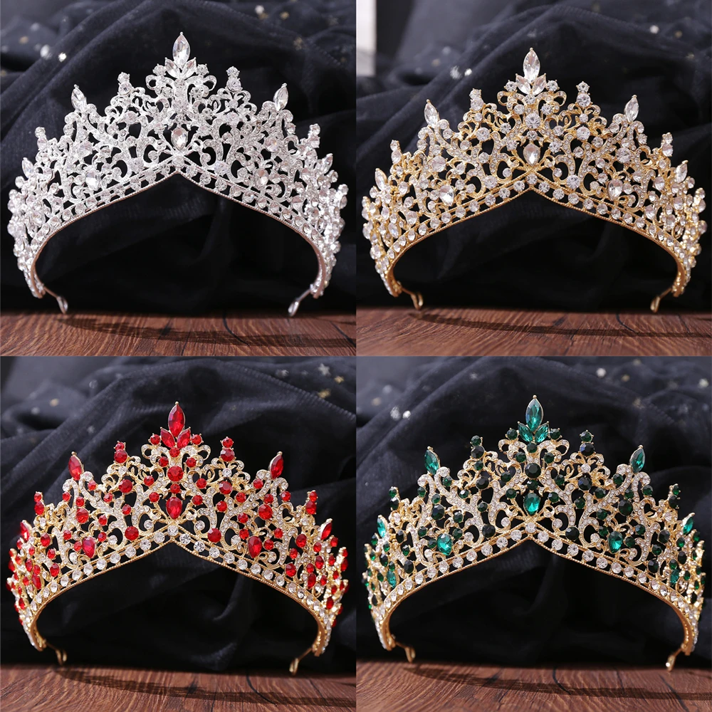 Tiaras y coronas de cristal barroco para mujer, diamantes de imitación