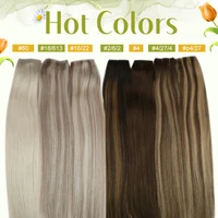 VeSunny ligne de poisson fil d'extension de cheveux humains cheveux naturels une pièce fil Invisible trame de cheveux avec 2 Clips blond doux Remy cheveux 5