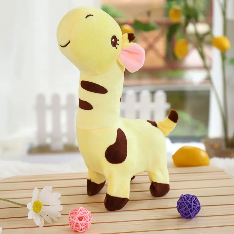 Robot Giraffe Toy Electronic Plush Deer Running Sing Songs Cute Electric Animal Pet Walking With Music For Kids Birthday Gift electric singing dog toy walking animal with leash rope talking puppy toy music animal toy toddler crawling toy dropship