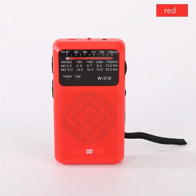 A52T 비상 생존 라디오 W918 FM/AM/SW 밴드 지원 휴대용 풀밴드 손전등 소형