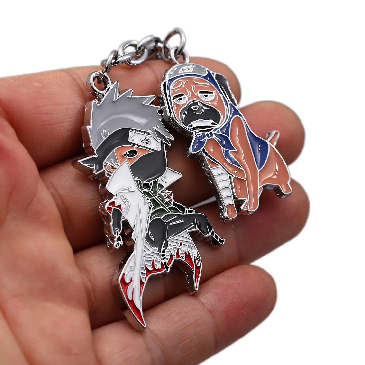 Anime naruto akatsuki hatake kakashi sharingan olho jiraiya uzumaki figura  de ação presente broche de metal