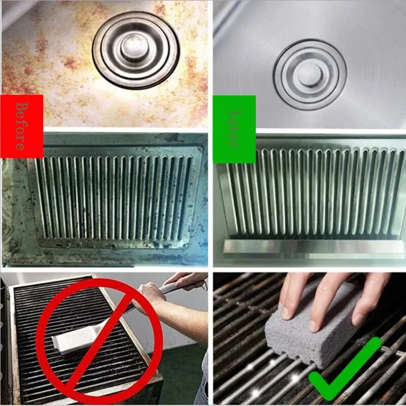 EW Household Outdoor Barbecue Cleaning Brick Barbecue Grill Pumice Cleaning Brick Baking Tray Tool High Temperature Resistant Pu