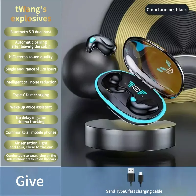 Ultra-Sleek Wireless Sleep Earbuds - Bluetooth 5.3, Waterproof, Noise-Cancelling, Sports Adaptable