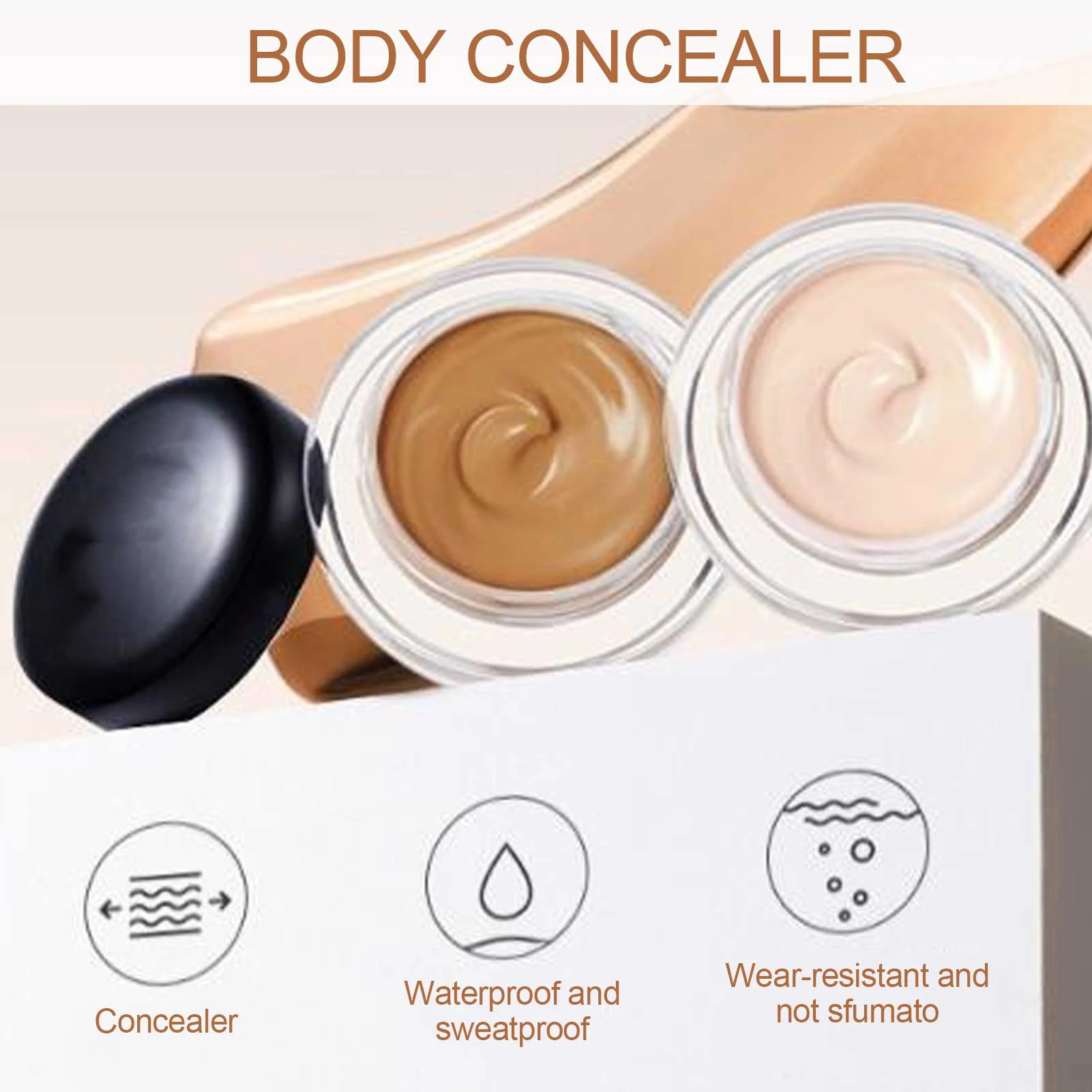 Waterproof Tattoo Concealer Makeup Body Birthmark Scar Spots Cover Cream 10g x 2pcs