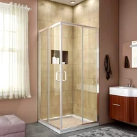 Corner Shower Enclosure 36. D. X 36. W. X 72. H, Double Sliding Shower Door with 1/4 in. Corner Shower 1