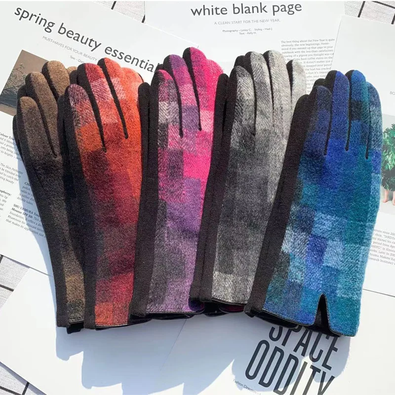 Lady Fashion Gradual Change Warm Hands Gloves Winter Outdoor Cycling