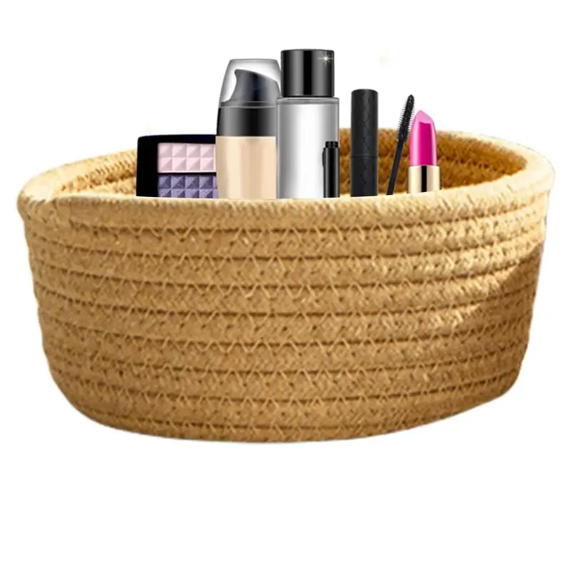 

Cotton Rope Basket Round Woven Rope Organizing Box Soft And Decorative Shelf Baskets For Bedroom Bathroom Living Study Room