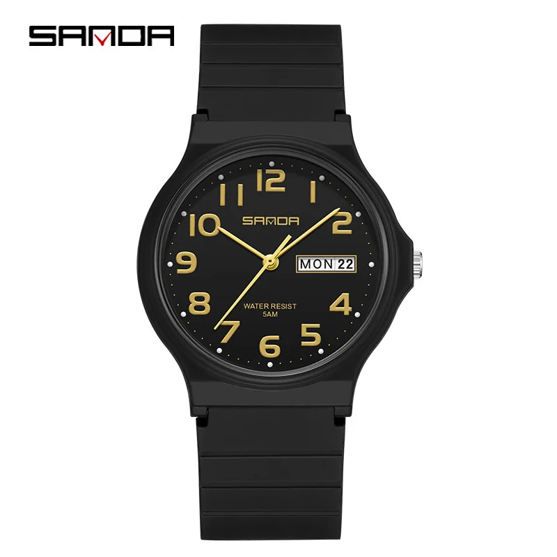 SANDA 9072 Fashion Resistant Outdoor Sport Wristwatch for Boy and Girl Best Gift Student Quartz Watch Simple Light