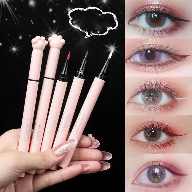 Liquid eyeliner Eyeliner pencil 6 Colors Cat Claw Liquid Eyeliner Stamp Pen Delicate Waterproof Makeup Women Slim Eye Liner Pencil Silky Lasting Cosmetics