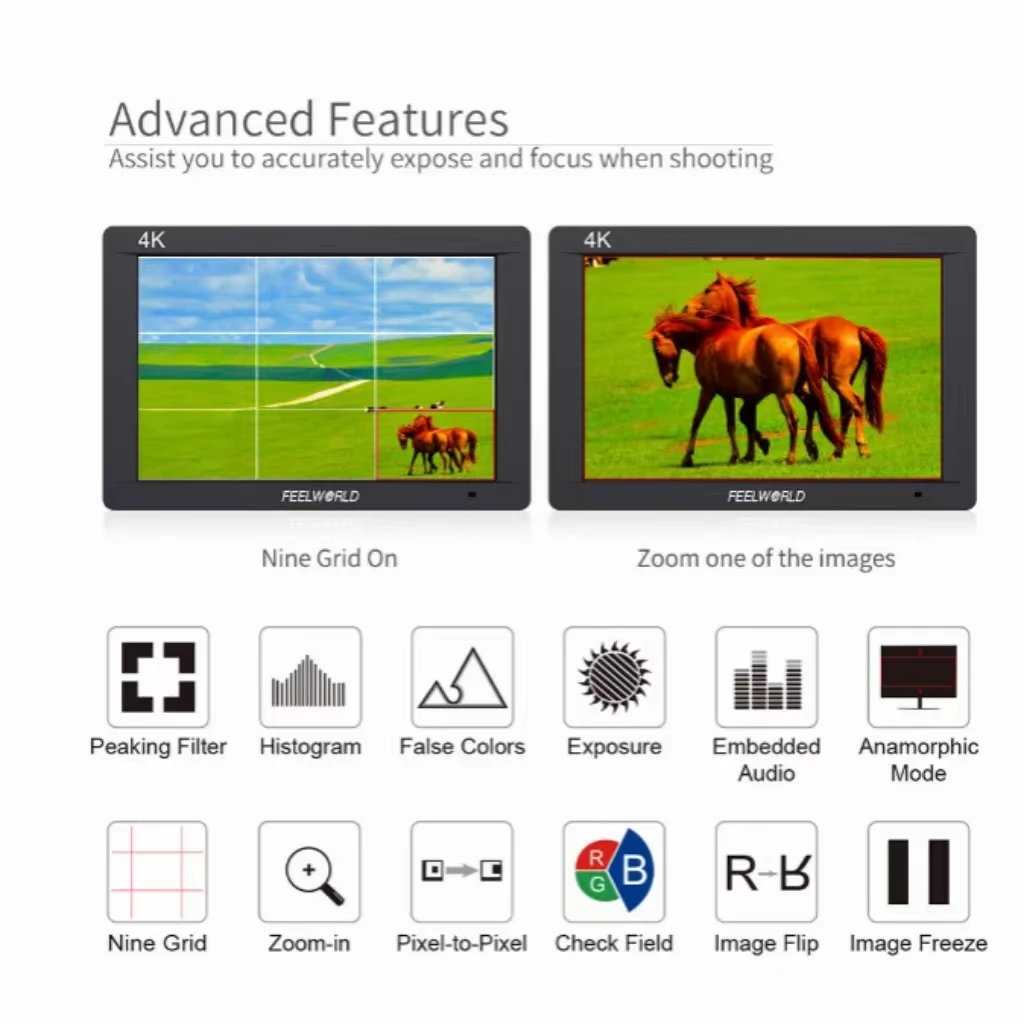 FEELWORLD IPS Ǯ HD ʵ , DSLR ī޶ º, 1920x1200, 3G SDI, 4K HDMI, FW703, 7 ġ