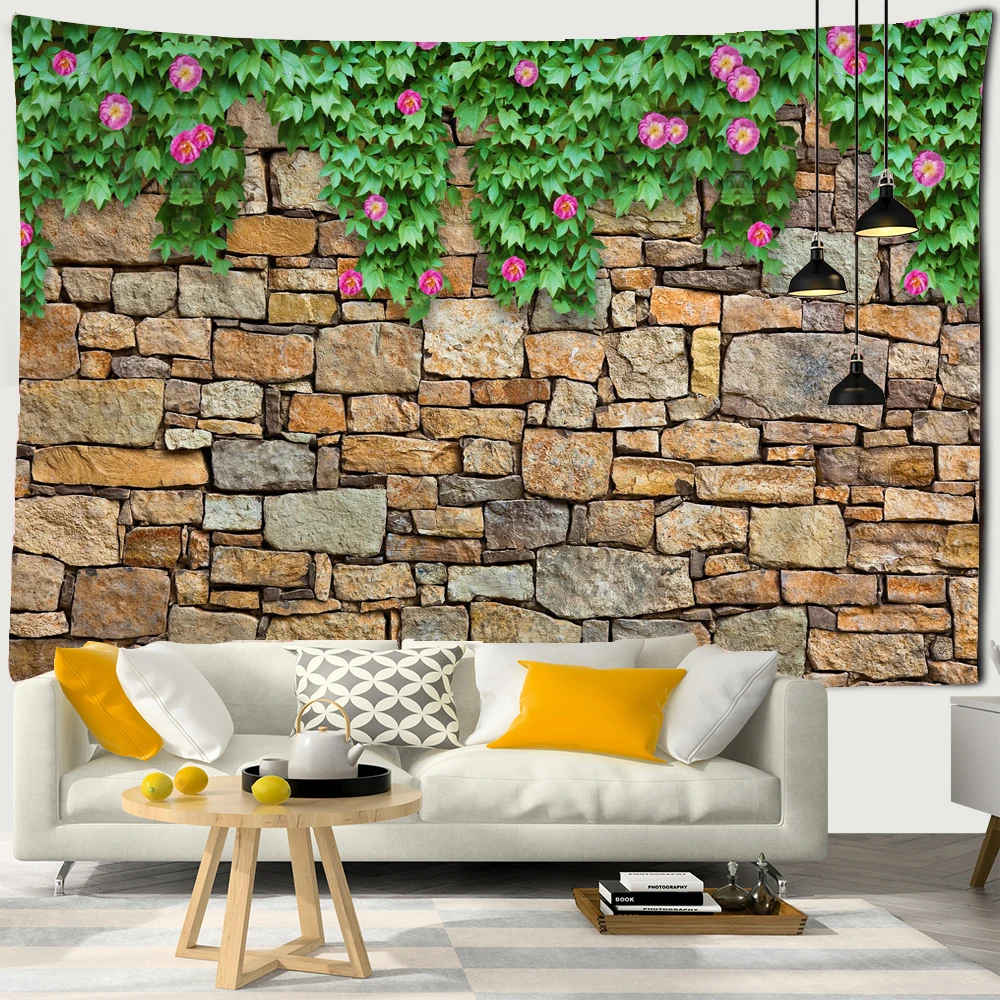Carta da parati mattoni beige stile vintage ideale per camerette e non solo Carta da parati effetto muro in pietra beige stile retrò! | Leroy Merlin