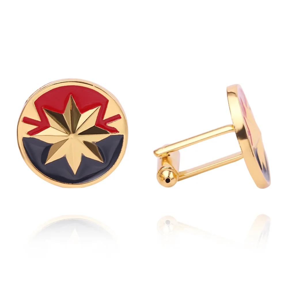 

Avengers Captain Marvel Cosplay Costume Button Shirt Neckline Cufflinks Accessories Prop A Pair