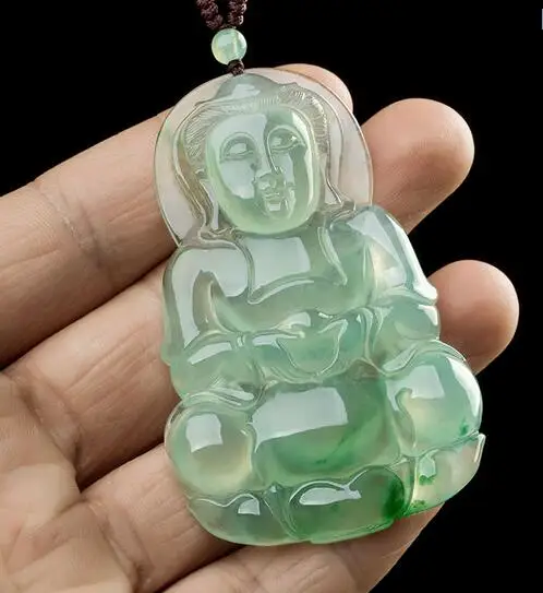 

Myanmar natural ice species Jade Guanyin Natural A-grade Pendant Jewelry