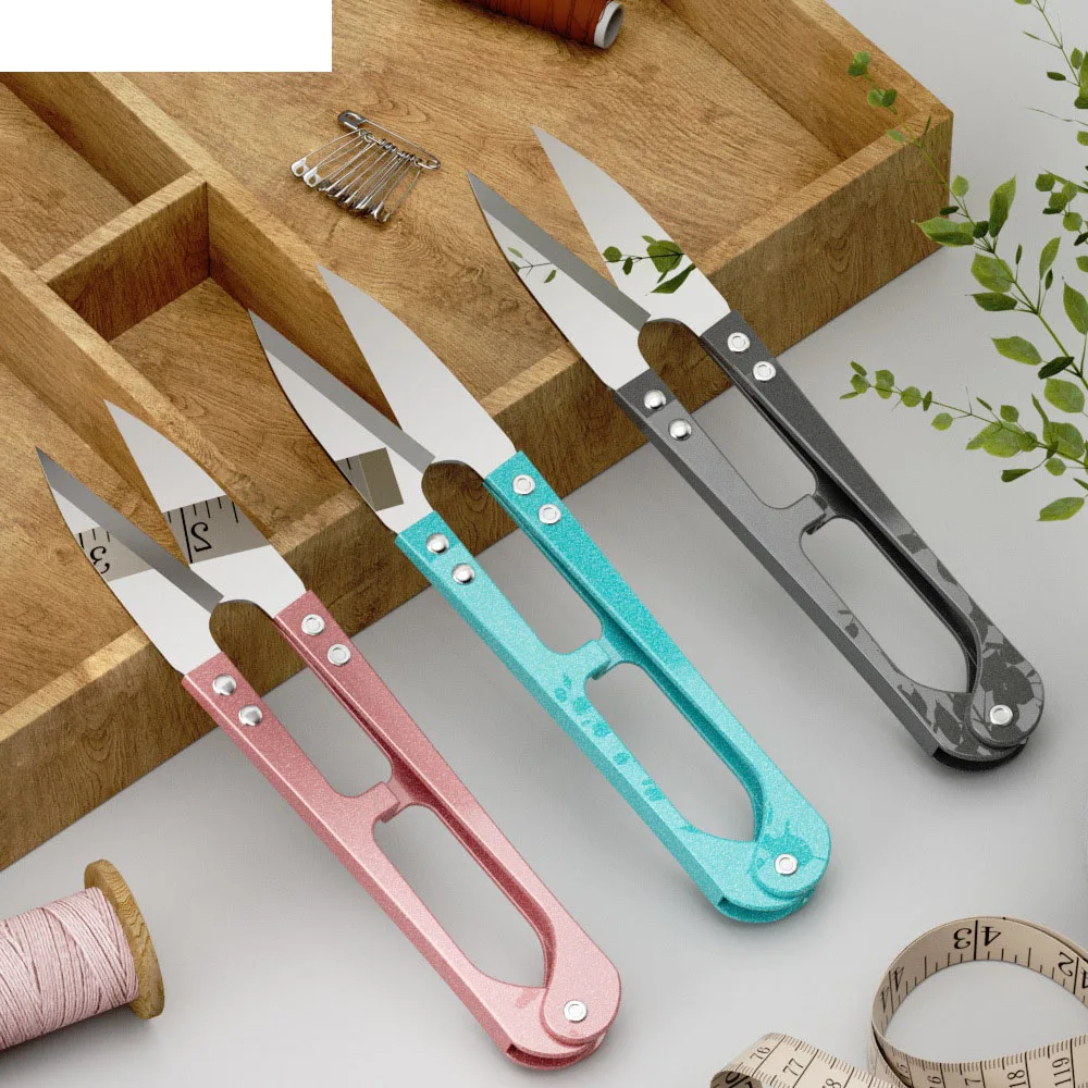 실 가위 U자형 작은 가위 도매 실 가위 스프링 가위 DIY 십자수 의류 재봉 재단사 실 가위