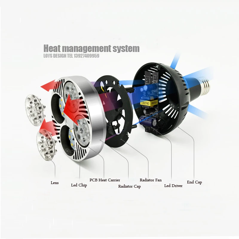 높은 밝은 E27 PAR30 LED 스포트 라이트 전구 램프 35W 40W 45W 실내 조명 AC220 Led 트랙 조명, 집 거실 상점