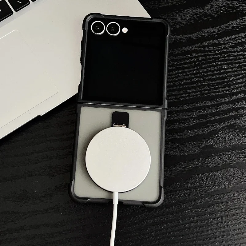 Frosted Translucent Magnetic Holder Case - Luxury Shockproof Soft Cover