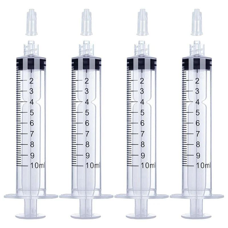 

Шприц Luer Lock, 10 мл, 4 шт., для жидкости, орального измерения, с крышкой