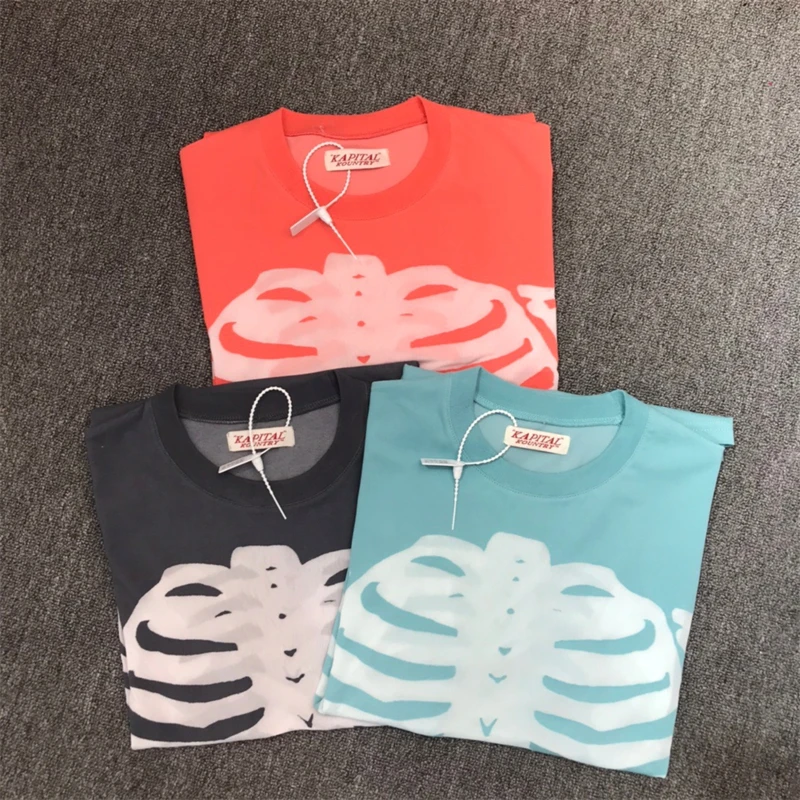 

Summer Kapital Kountry T Shirt Men Women Oversized Hollow Skull Tee Tops Kapital Kountry Casual Short Sleeve Men Clothing