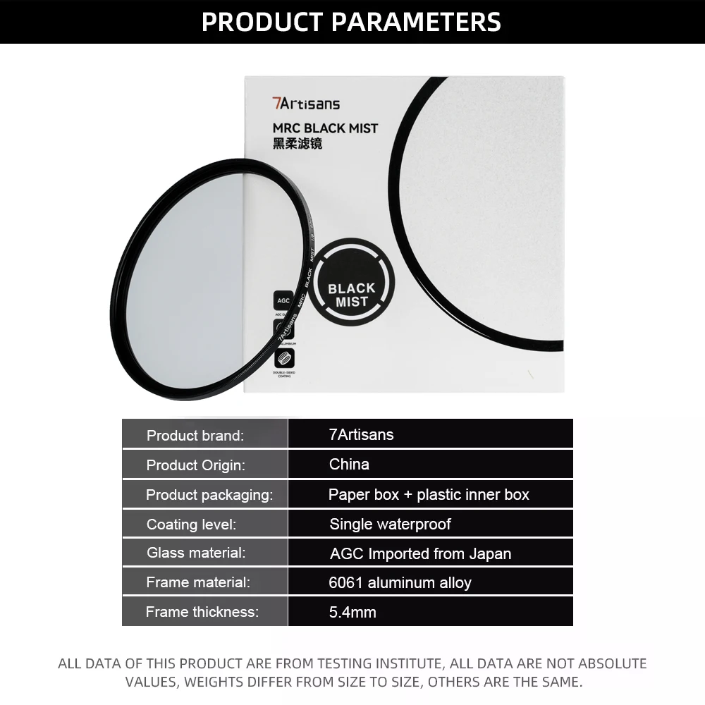 7artisans ULR MRC UV Filter - Multi-Layer Coating Anti-Glare, Waterproof For Camera Lenses