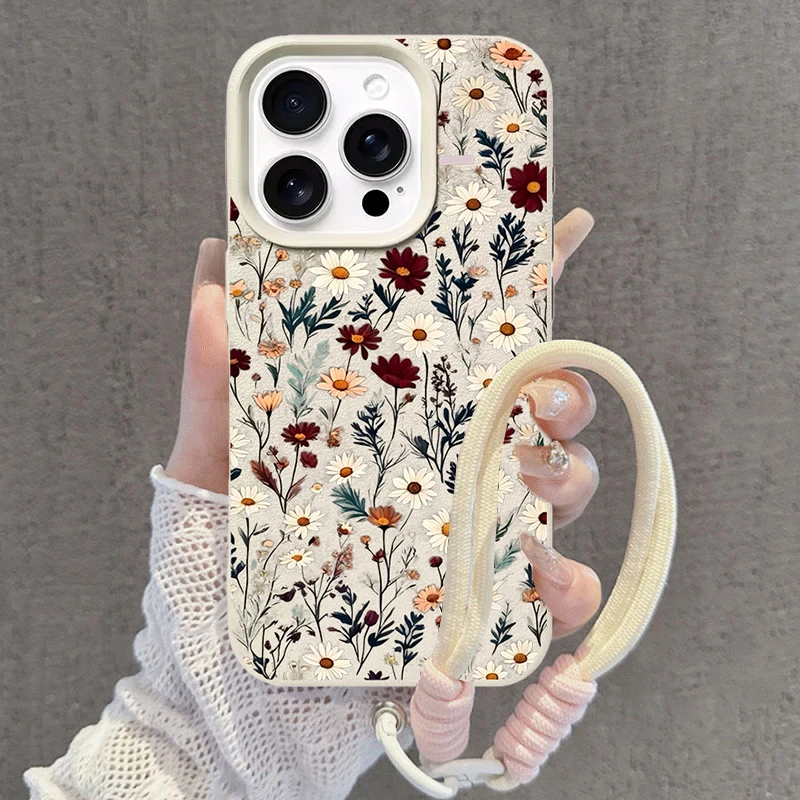 Floral Leopard Print Silicone PU Phone Case Cover