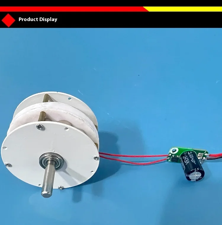 Mini miniature disc type ironless generator with low speed, high efficiency,  co
