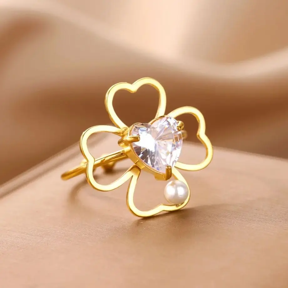 Turkish Evil Eye Rings Stainless Steel Gold Color