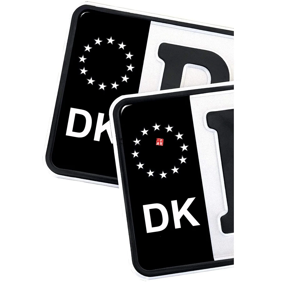 

2 x Number Plate Black Sticker DK P H Field Film, Black, Car, Trailer, Caravan, Bus Fits all standard sized Vinyl