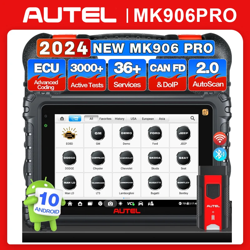 Autel MaxiCOM MK906Pro system diagnostic tool Diagnostic Scanner ECU Coding Diagnostic Tools Bi-Directional Control Upgrade of AUTEL MS906BT MS906 Pro