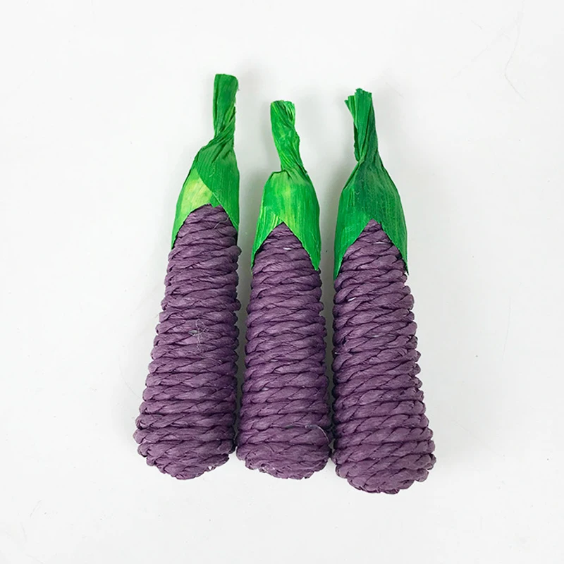 Hamster Rabbit Chew Toy Bite Grind Teeth Toys Corn Carrot Woven Balls for Tooth Cleaning Radish Molar Toys Cat Pet Supplies 1pc