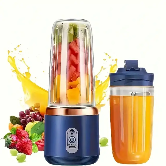 Juicer Cup + Portable Outdoor Cup, Dual Cups, Detachable, Easy To Clean, For Making Fine Juice, Fruit Blender, Beverage Maker, Suitable For Home, Outdoor Travel, Office, USB Charging, Portable Blender, Juice Mixer - Perfect Gift For