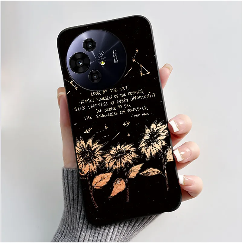 Aesthetic Cute Cat Astronaut Soft Silicone Black Protective Phone Case Cover