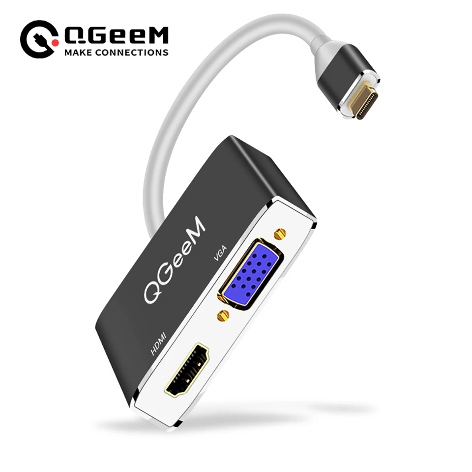 Qgeem Usb C Hdmi Cable Compatible Vga Adapter Usb Typec To Hdmi 4k For