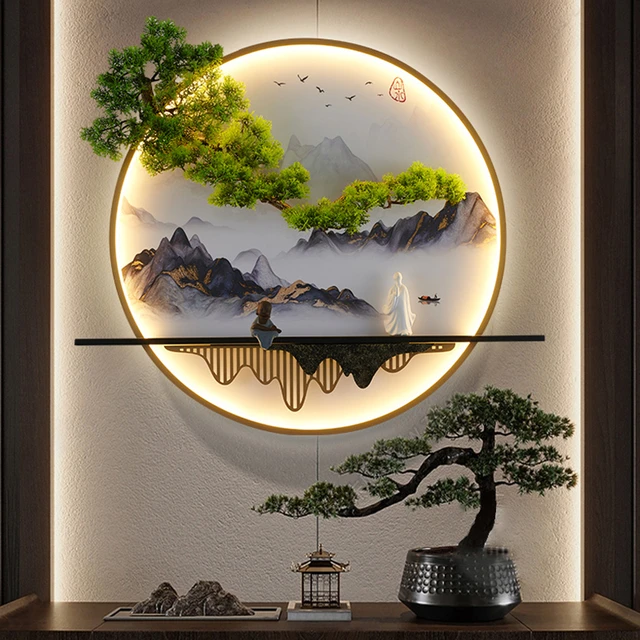 Chinese Wall LED Imagem Moderna, Criativa Paisagem Mural, LED Sconce, Sala  Decoração, Estudo Lâmpada - AliExpress