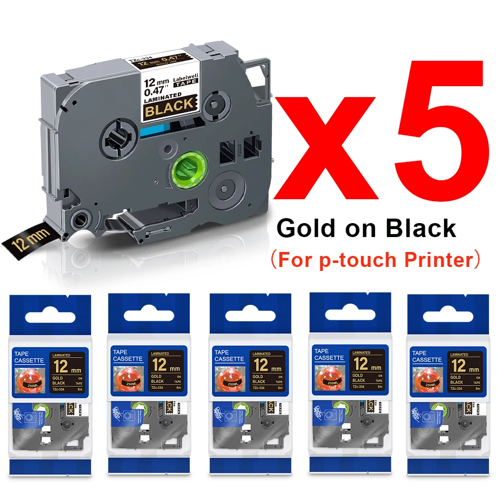 5Pcs 231 334 335 Labels Compatible for Brother 231 131 431 531 631 12mm
