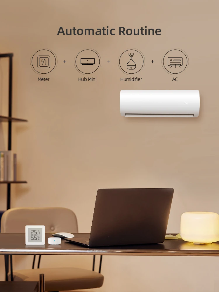 LCD Monitor, alimentado por bateria Thermo, Termômetro, Higrômetro para Smart Home