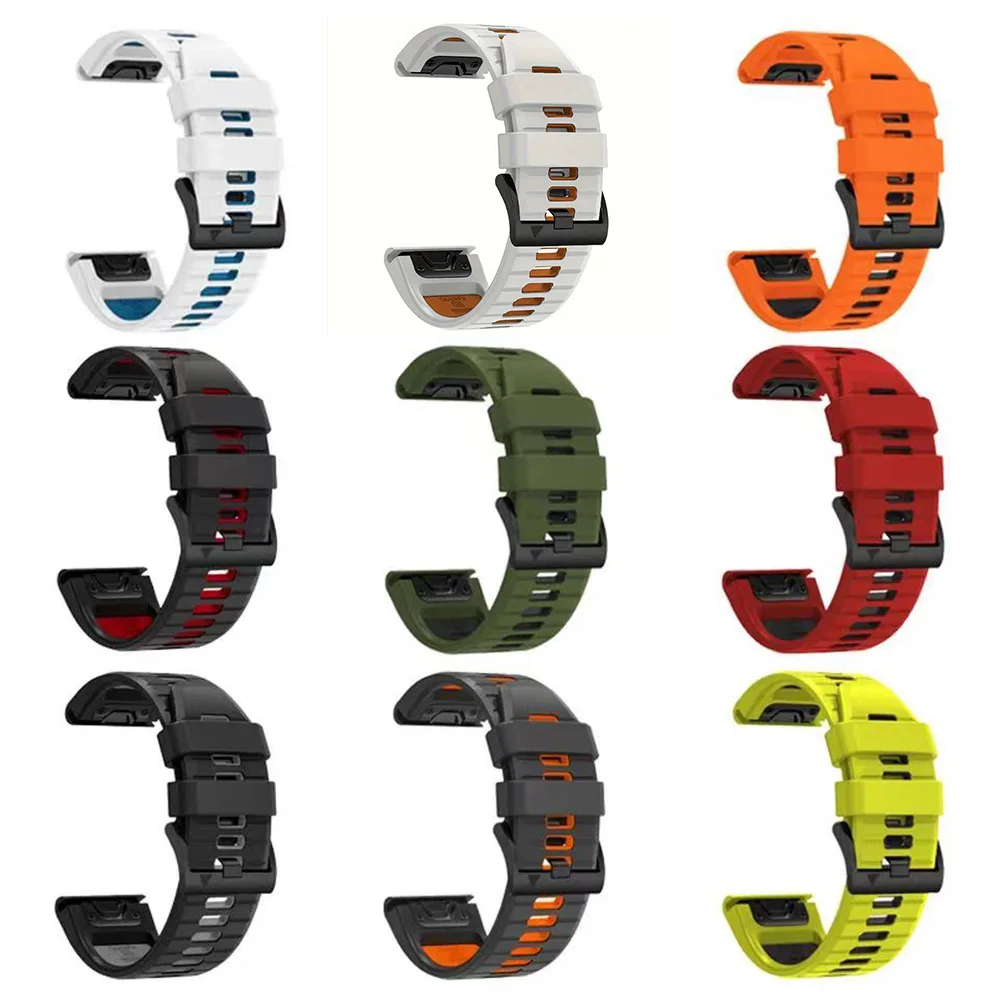 Two-Tone Silicone Sport Watch Band - QuickFit 22mm/26mm Strap