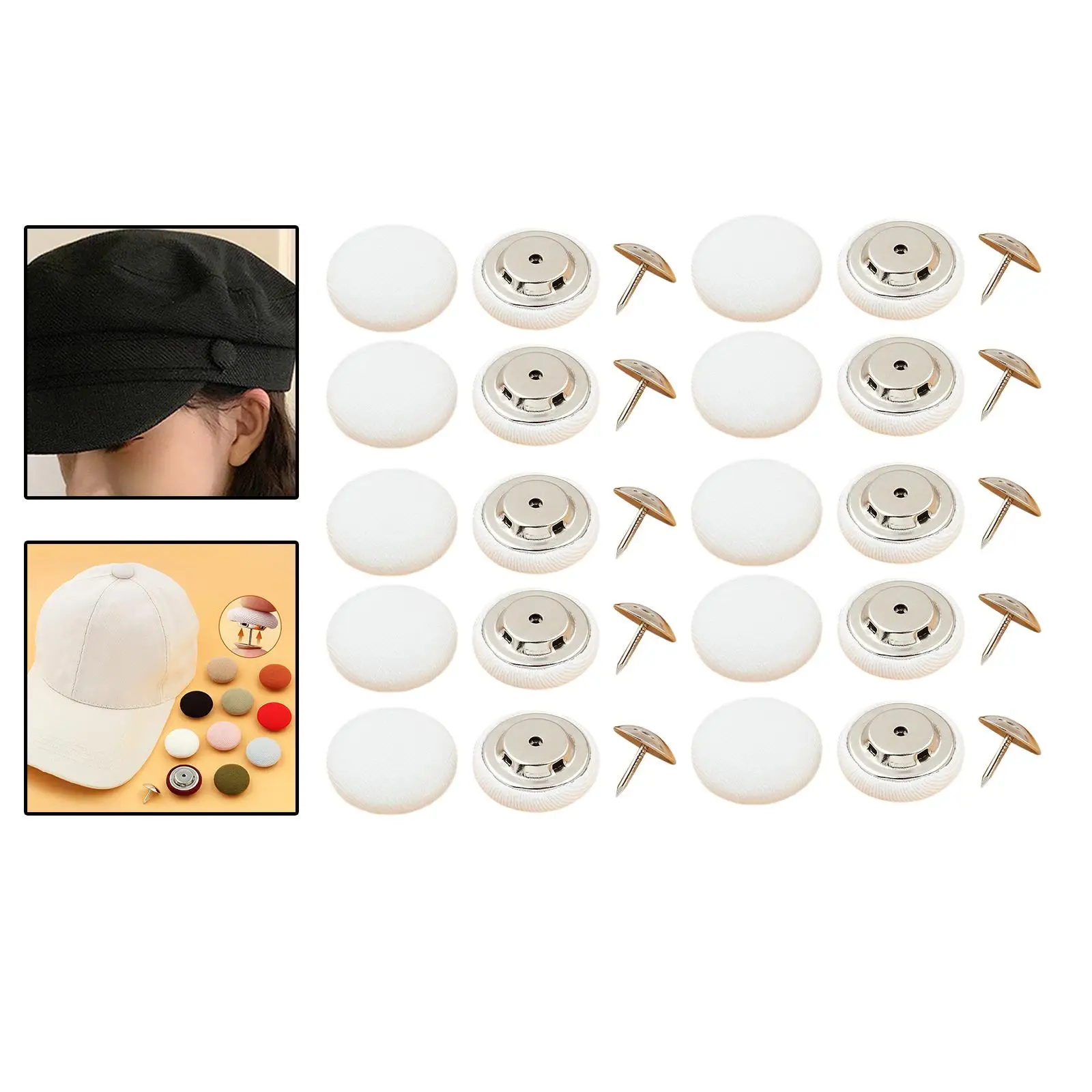 20 Pieces Colored Round Button Sewing Accessories Overcoat DIY Fabric Covered Buttons Sewing Button for Jacke Bags Baseball Cap 4