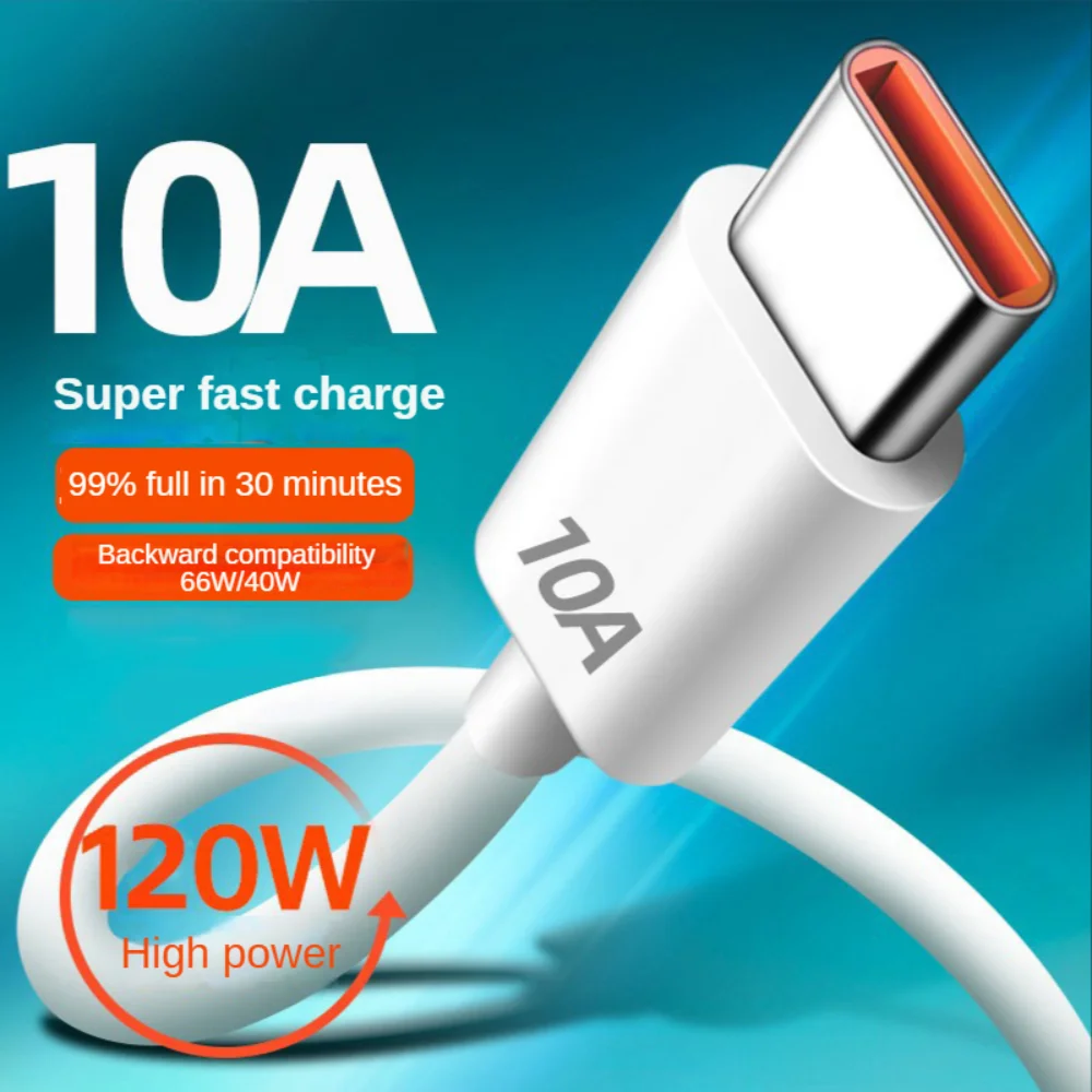 

120W 10A Type C USB Cable Super Fast Charing Line for Huawei Honor Xiaomi Samsung Quick Charge USB C Cables Data Cord