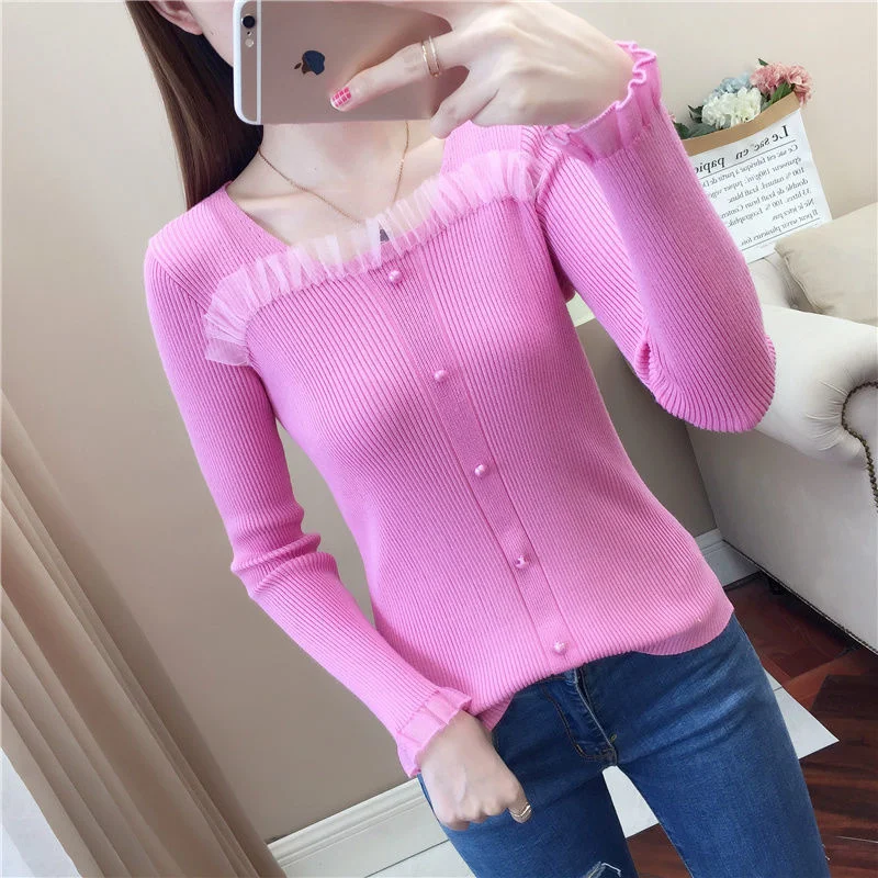 

Women Knitted Pullovers New Autumn Winter Warm Knitting Casual Streetwear Knitwear Long Sleeves Elastic Tricots Sweater T05