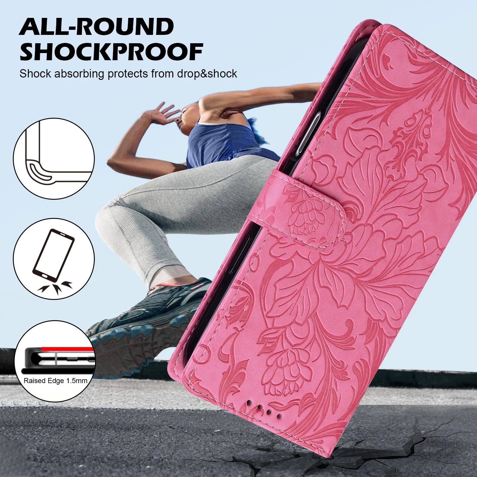 Magnetic Flip Leather Wallet Phone Case with Card Holder