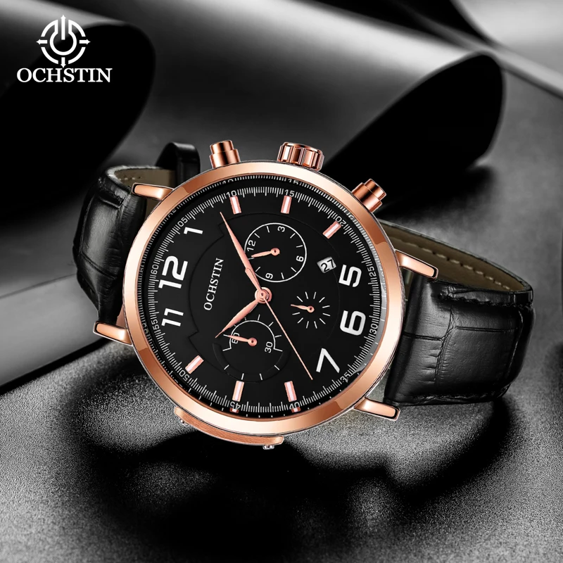 Ochstin's new product 2024 minimalist trendy commander series multifunctional quartz movement watch for men's quartz watches
