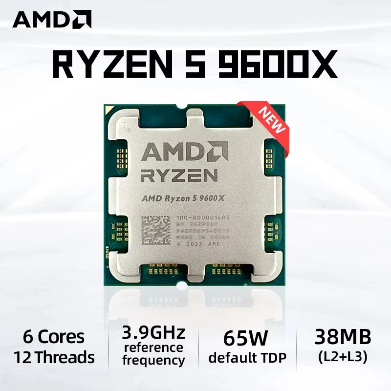 NEW AMD Ryzen 5 9600X 65W 4NM L3=32M 5.4GHz 6-Core 12-Thread R5