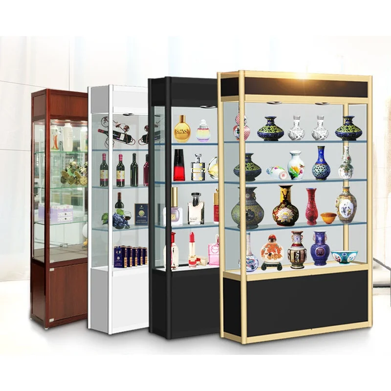 

Custom Aluminum Glass Vitrine Simple Style Jewelry Display Cabinet Shop Mall Decoration Display Cases For Jewelry Showcase