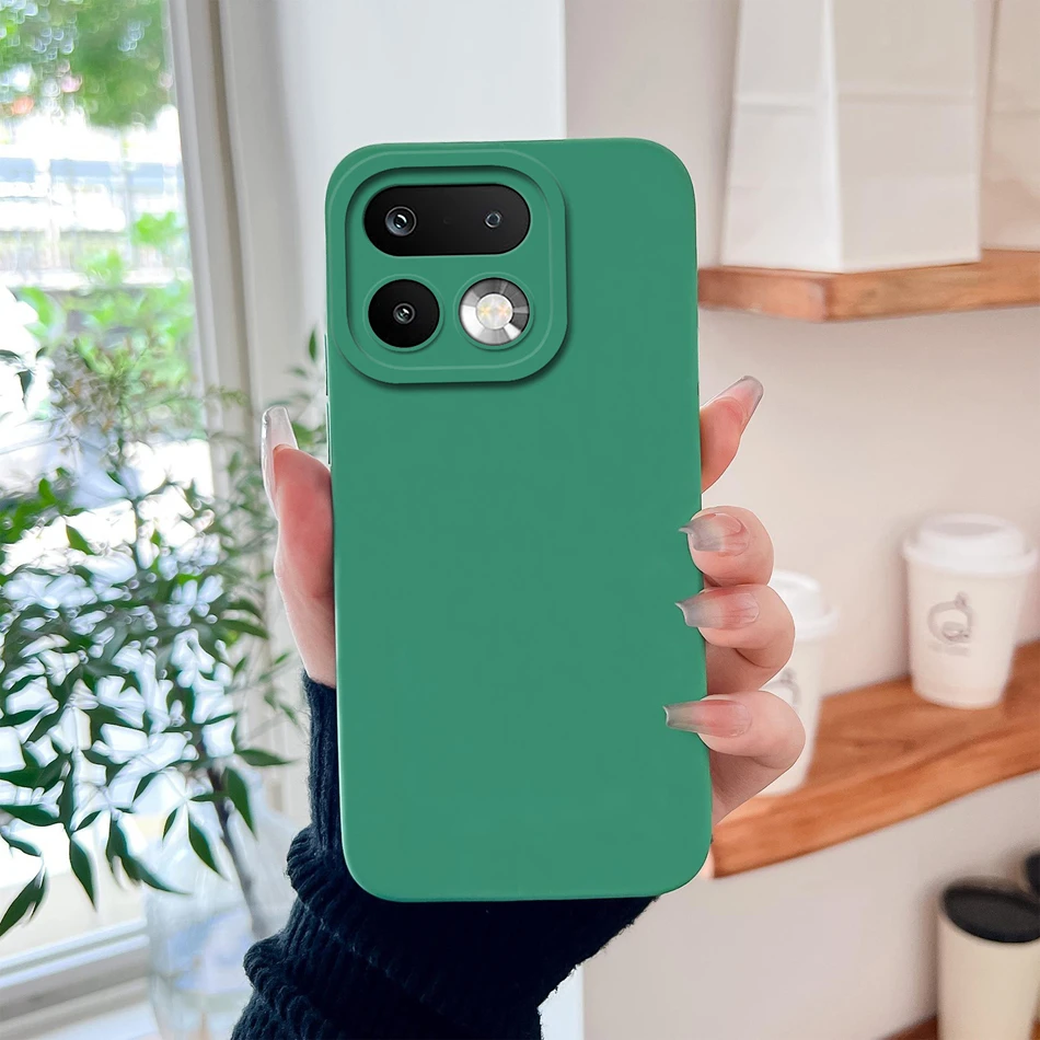 Solid Color Soft Silicone Shockproof Phone Case - High Quality Back Cover