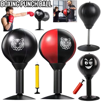 Bolsa de boxeo de escritorio para niños y adultos, Bola de boxeo con ventosa fuerte, juguetes para aliviar el estrés, Equipo Deportivo Tailandés 1