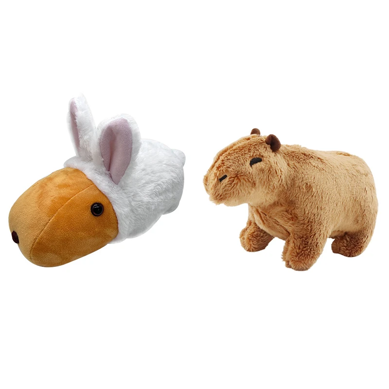 Simulation Capybara Plush Toy Fluffy Capybara Doll Soft Stuffed High