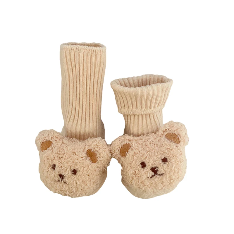 

Cute Unisex Baby Socks Cartoon Bear Spring Fall Winter Anti Slip Socks Infant Long Knitting Socks 0-12 Months