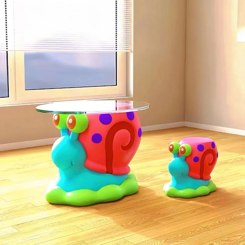 Small Snail Coffee Table, Movable Small Table for Living Room, Small Snail, Shoe Changing Stool, Light Luxury and High-End, New