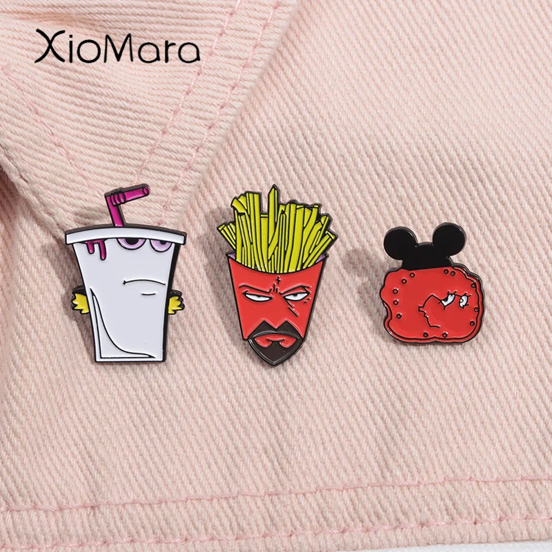 

Cartoon Anime Drink Cup Enamel Pin Funny French Fries Brooches Lapel Backpack Badge Jewelry Decoration Gifts For Friends