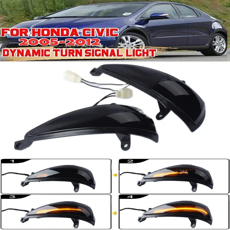 

2 шт., светодиодная лампа для бокового зеркала заднего вида, для HONDA CIVIC MK8 Type-S/R Hatchback 2005-2012
